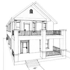 Historic Style Craftsman House Plan Sketch