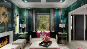 One Room Challenge Featured Designer Nikole Starr Interiors - Living Room Rendering